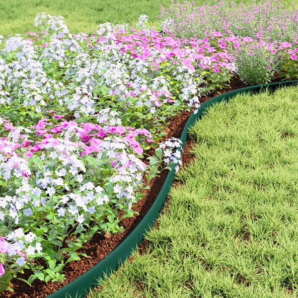 vidaXL Borduri pentru gazon Verde 2000 x 4 x 5 cm Plastic