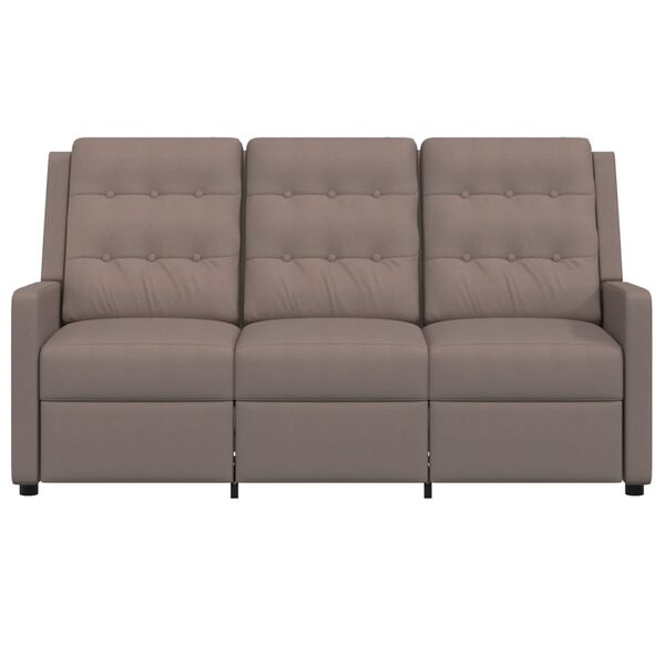 vidaXL Fotoliu de masaj rabatabil cu 3 locuri, gri taupe, textil