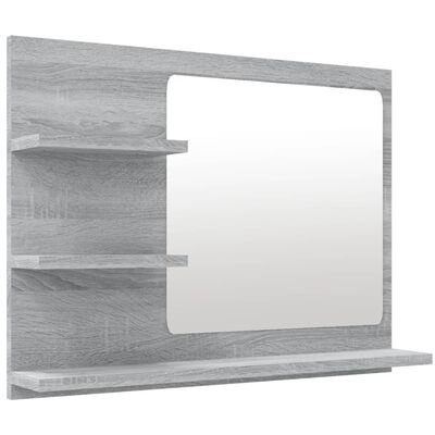 vidaXL Oglindă de baie, gri sonoma, 60x10,5x45 cm, lemn compozit
