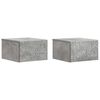 vidaXL Dulap de noapte suspendat 2 buc. Gri Beton 49 x 34,5 x 20 cm