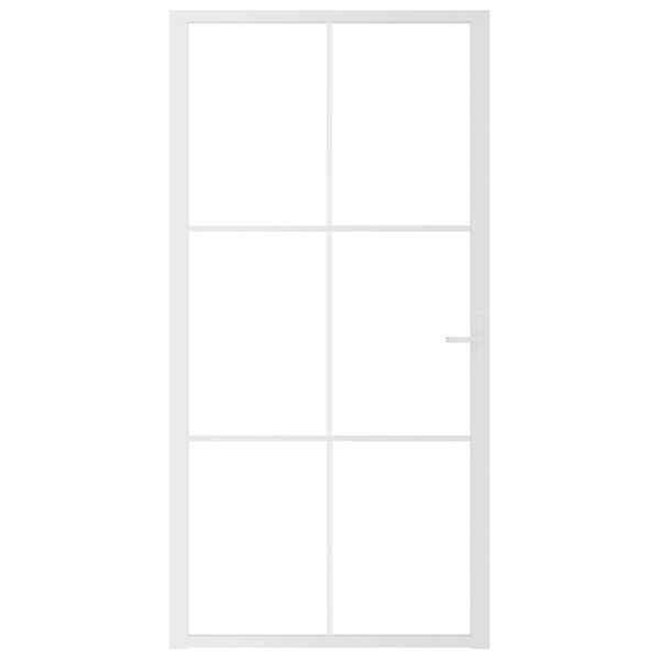 vidaXL Ușă de interior, 102,5x201,5 cm, alb, sticlă ESG și aluminiu