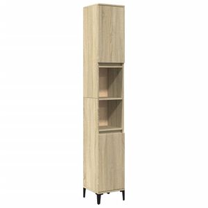 vidaXL Dulap de baie, stejar sonoma, 30x30x190 cm, lemn prelucrat