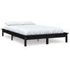 vidaXL Cadru de pat, negru, 150x200 cm, King Size, lemn masiv de pin