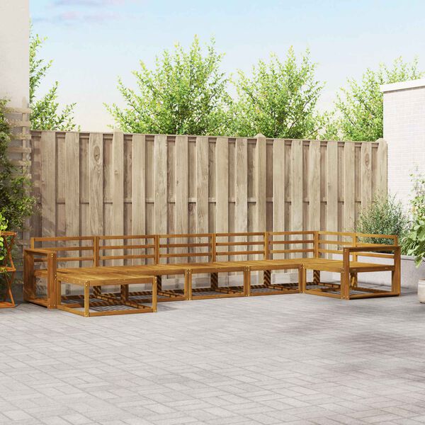 vidaXL Set de canapele de exterior 7 pcs natural Lemn Solid de Acacia