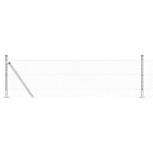 vidaXL St&acirc;lp de gard. Argintiu 10 x 0,4 m (mesh 40 x 40 mm) Oțel