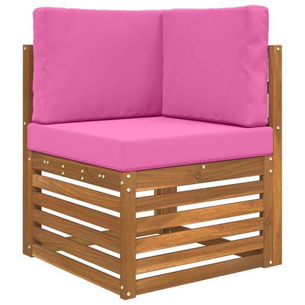 vidaXL Perna pentru canapea de exterior 3 pcs Roz Poliester