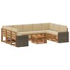 vidaXL Set de canapele de exterior 10 buc. Natural și Bej Poliester
