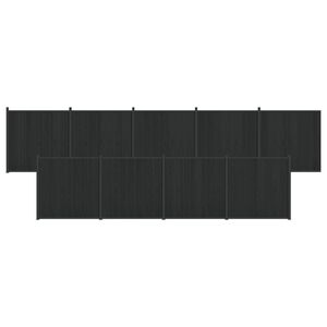 vidaXL Panou de Gardă 9 buc. 1580 x 186,5 cm WPC și Aluminiu Negru
