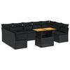 vidaXL Set canapele de grădină cu perne, 10 piese, negru, poliratan