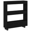 vidaXL Trolley pentru Depozitare &Icirc;ngust Stejar Negru 60 x 18 x 70 cm