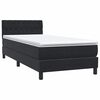 vidaXL Pat box spring cu saltea, negru, 80x210 cm, catifea