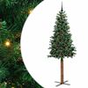 vidaXL Brad de Crăciun subțire Verde 210 cm PVC și lemn de PIN masiv