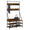 vidaXL Suport de haine cu raft de pantofi stejar fumuriu, 100x40x184cm