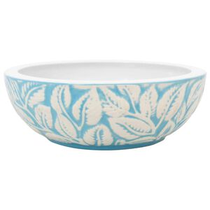 vidaXL Lavoar de blat, alb și albastru, rotund, &Phi;41x14 cm, ceramică