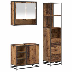 vidaXL Set de mobilier pentru baie 3 buc. Lemn Vechi