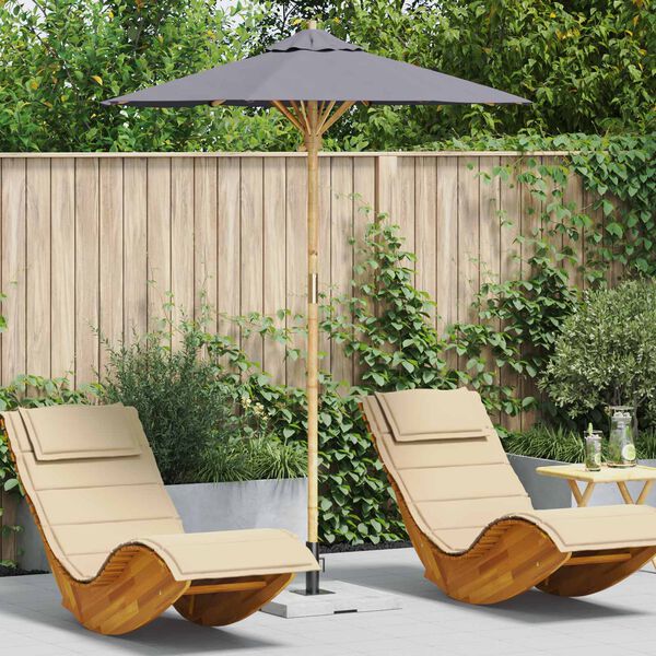 vidaXL Parasol de Grădină Gri &icirc;nchis &Oslash; 270 x 260 cm Bambus
