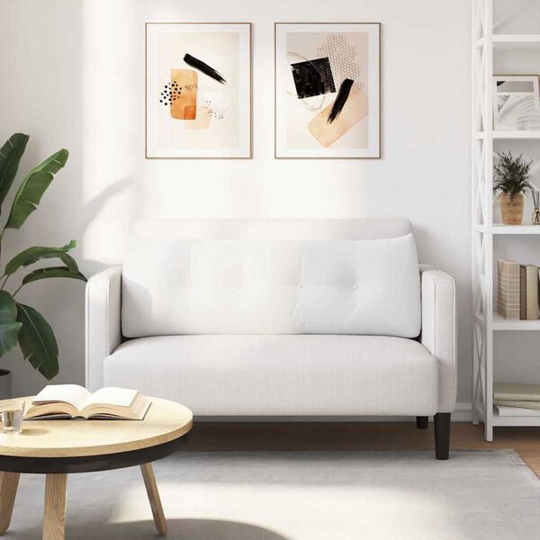 vidaXL Perna pentru spate Alb 140 x 24 x 50 cm țesătură