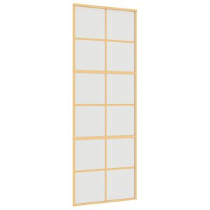 vidaXL Ușă glisantă, auriu, 76x205 cm, sticlă ESG mată și aluminiu