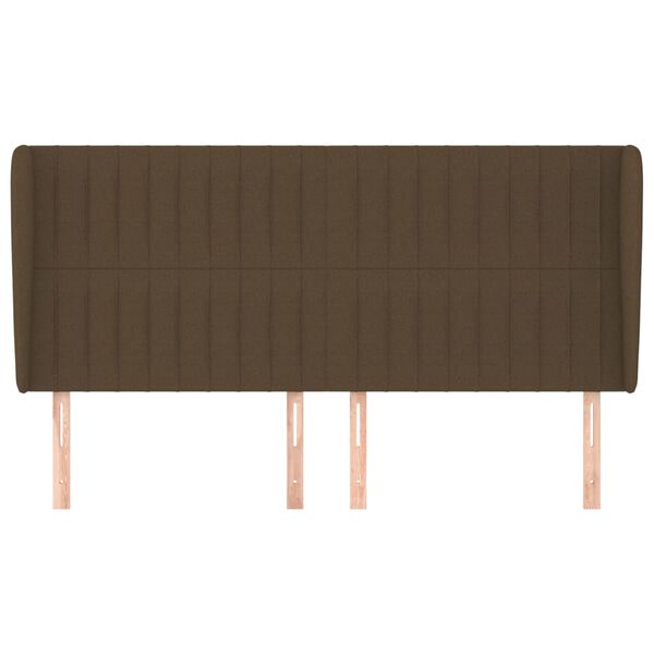 vidaXL Tăblie de pat cu aripioare maro &icirc;nchis 183x23x118/128 cm textil