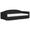 vidaXL Pat de zi cu extensie și sertare, negru, 90x200 cm, textil