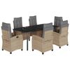 vidaXL Set mobilier pentru grădină, 7 piese, cu perne, bej, poliratan