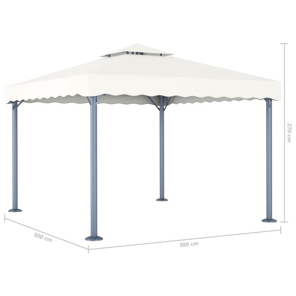 vidaXL Pavilion, crem, 300 x 300 cm, aluminiu