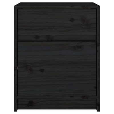 vidaXL Noptiere, 2 buc., negru, 40x31x50 cm, lemn masiv de pin