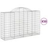 vidaXL Coșuri gabion arcuite 50 buc, 200x50x120/140cm, fier galvanizat