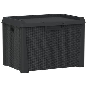 vidaXL Cutie de depozitare pentru grădină, antracit, 125 L, PP