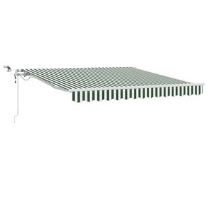 vidaXL Copertină retractabilă Verde și alb 300 x 250 cm Poliester