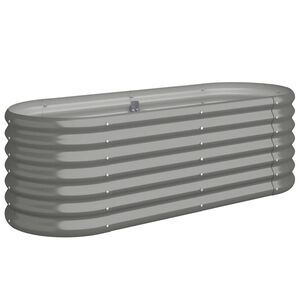vidaXL Strat &icirc;nălțat grădină gri 114x40x36cm oțel galvanizat