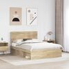 vidaXL Cadru de pat cu headboard Sonoma 160 x 200 cm Lemn de pin masiv
