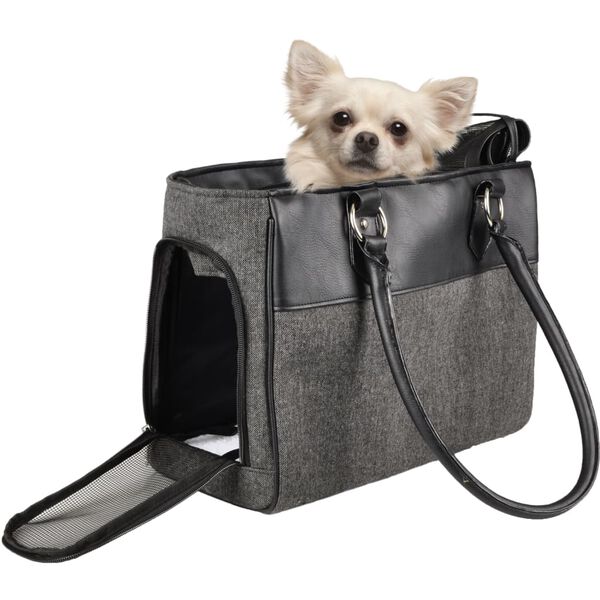 FLAMINGO Geantă transport animale de companie Lior, negru, 45x19x29 cm