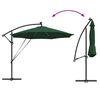 vidaXL Parasol banana cu brațe Verde 294 x 294 x 248 cm