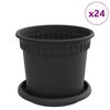 vidaXL Ghivece pentru plante 24 pcs Negru &Oslash; 15 x 12 cm Plastic