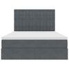 vidaXL Pat cu saltea și LED cu saltea Gri &icirc;nchis 140 x 190 cm Catifea
