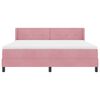 vidaXL Pat cu arcuri cu saltea cu headboard Roz 200 x 180 cm Catifea