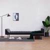 vidaXL Canapea extensibilă &icirc;n formă de L, negru, piele artificială