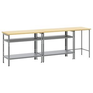 vidaXL Set banc de lucru 3 buc. Bej și gri Oțel vopsit electrostatic