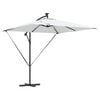 vidaXL Umbrelă de soare cu benzi LED Nisipiu 249 x 249 x 250 cm