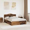 vidaXL Cadru de pat cu headboard Lemn vechi 140 x 190 cm Lemn compozit