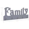 vidaXL Cuier de perete FAMILY, gri, 74 x 29,5 cm