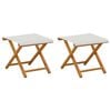 vidaXL Scaun de plajă 2 pcs Lemn de eucalipt masiv Crem