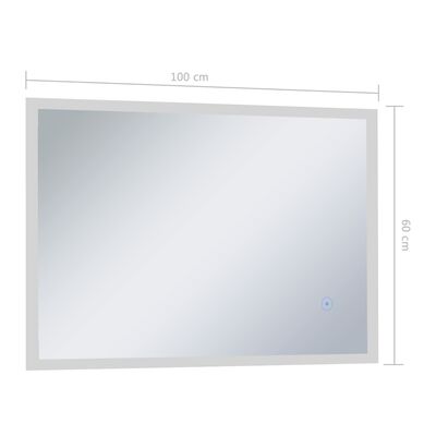 vidaXL Oglindă cu LED de perete de baie, cu senzor tactil, 100x60 cm