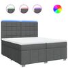 vidaXL Pat box spring cu saltea, gri &icirc;nchis, 200x200 cm, textil