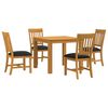 vidaXL Set de dining 5 buc. Negru Lemn de stejar masiv
