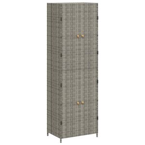 vidaXL Dulap depozitare de grădină, gri, 59x40x180 cm, poliratan