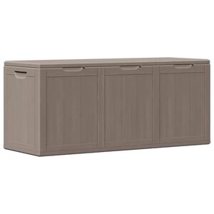 vidaXL Cutie de depozitare pentru grădină, maro, 270L, aspect de lemn din PP