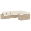 vidaXL Set canapele de grădină, 9 piese, cu perne, bej, poliratan