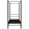 vidaXL Cadru de pat cu baldachin, negru, 100x200 cm, metal